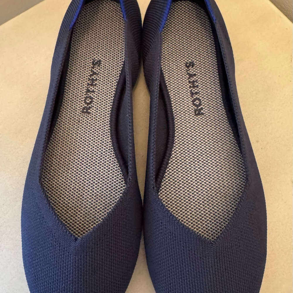 Rothy’s Women’s The Flat Round Toe Navy Ballet Flats Slip On